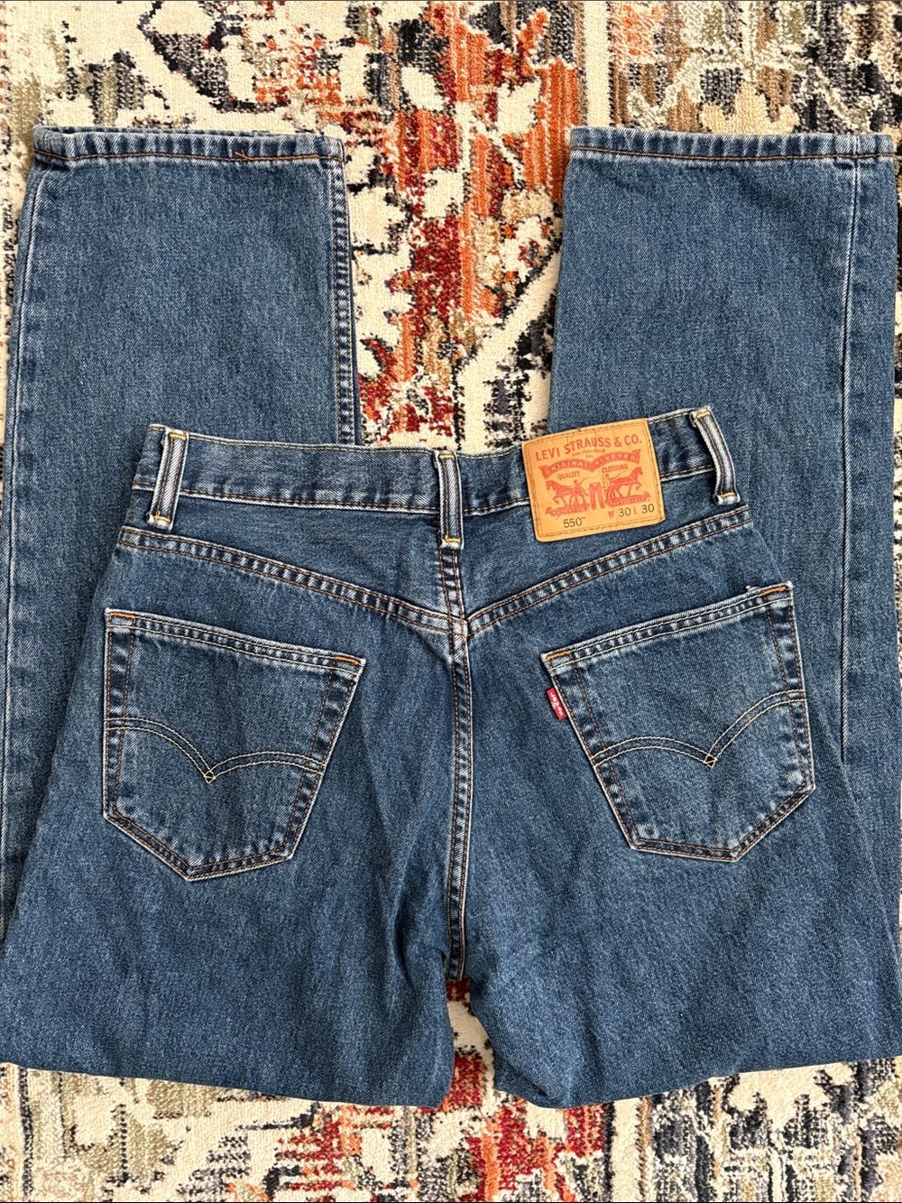 LEVI’S 550 Relaxed Fit Mens Dark Stonewash Jeans Size 30 x 30